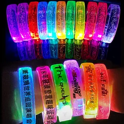 30/50 pcs LED Light Up Bracelets Personalized Customized Glow Wristband Luminous Bracelet Glow In The Dark Party Supplies for