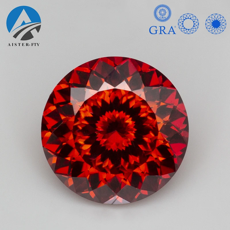 Red Color Moissanite Loose Stone 100 Faces Cut Russain Cut Moissanite Diamonds Pass Diamond Tester with GRA Certificate