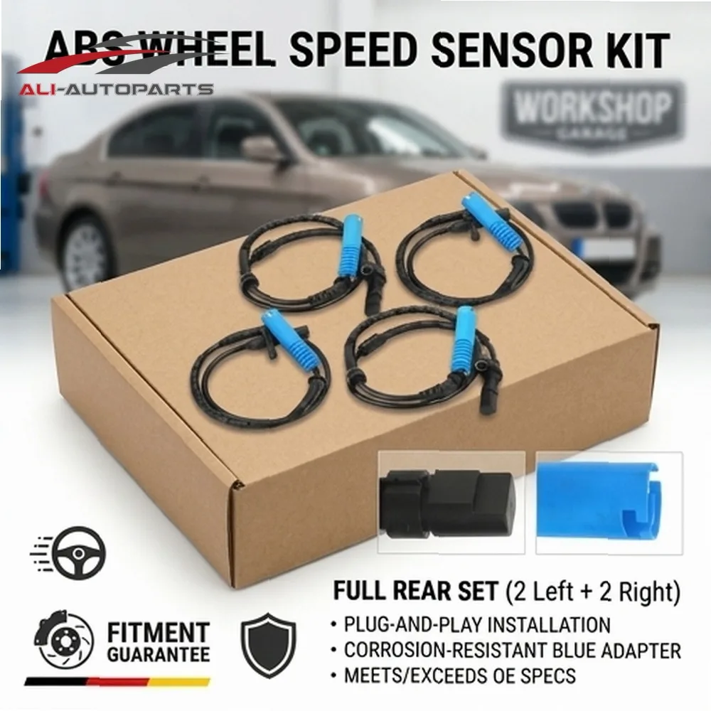 4PCS ABS Wheel Speed Sensor For BMW X5 E53 2000-2007 Front Rear Left Right 34526756379 34526756380