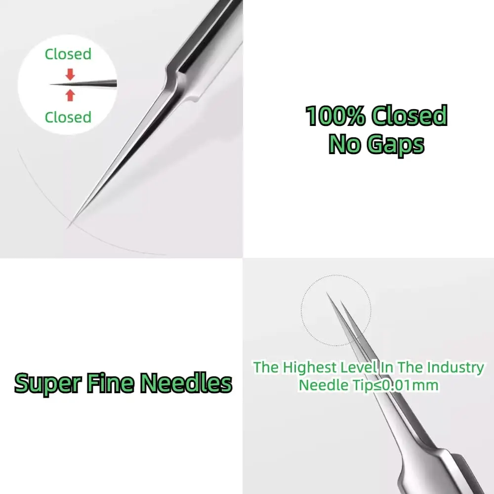 1/8 قطعة PcCell البثور مزيل الرؤوس السوداء كليب الترا غرامة الملقط النقاط السوداء البثرة النازع حب الشباب إبرة منظف للوجه الجلد #6