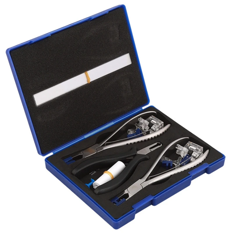 الفولاذ المقاوم للصدأ النظارات ذو طيات مجموعة بدون شفة التفكيك إطارات النظارات مجموعة أدوات بصرية لإصلاح النظارات