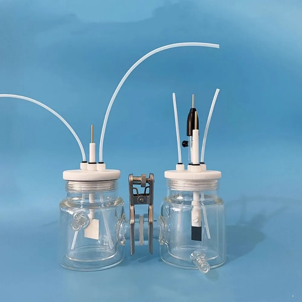 Sistema electroquímico de tres electrodos, sistema tipo H de doble capa para baño de agua, célula electrolítica sellada/tanque, un juego + tres electrodos