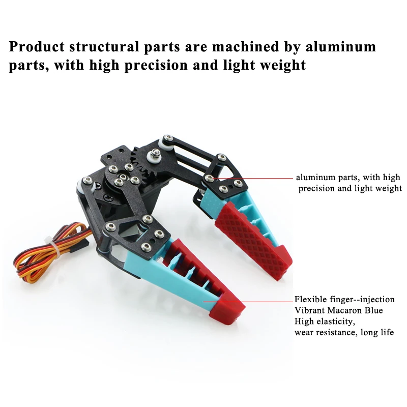 Newest Flexible Robot Claw Bionic Mechanical Arm Finger With Silicone Non-slip Gripper PWN Control Servo Programming Robot Kit