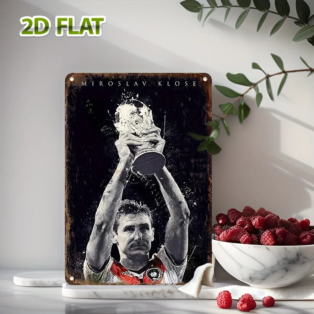 Vintage  Metal Wall Art Sign -  Aluminum Retro Sports Decor with Rustic Wood Texture, Waterproof,Dustproof for Home, Bar, Cafe,