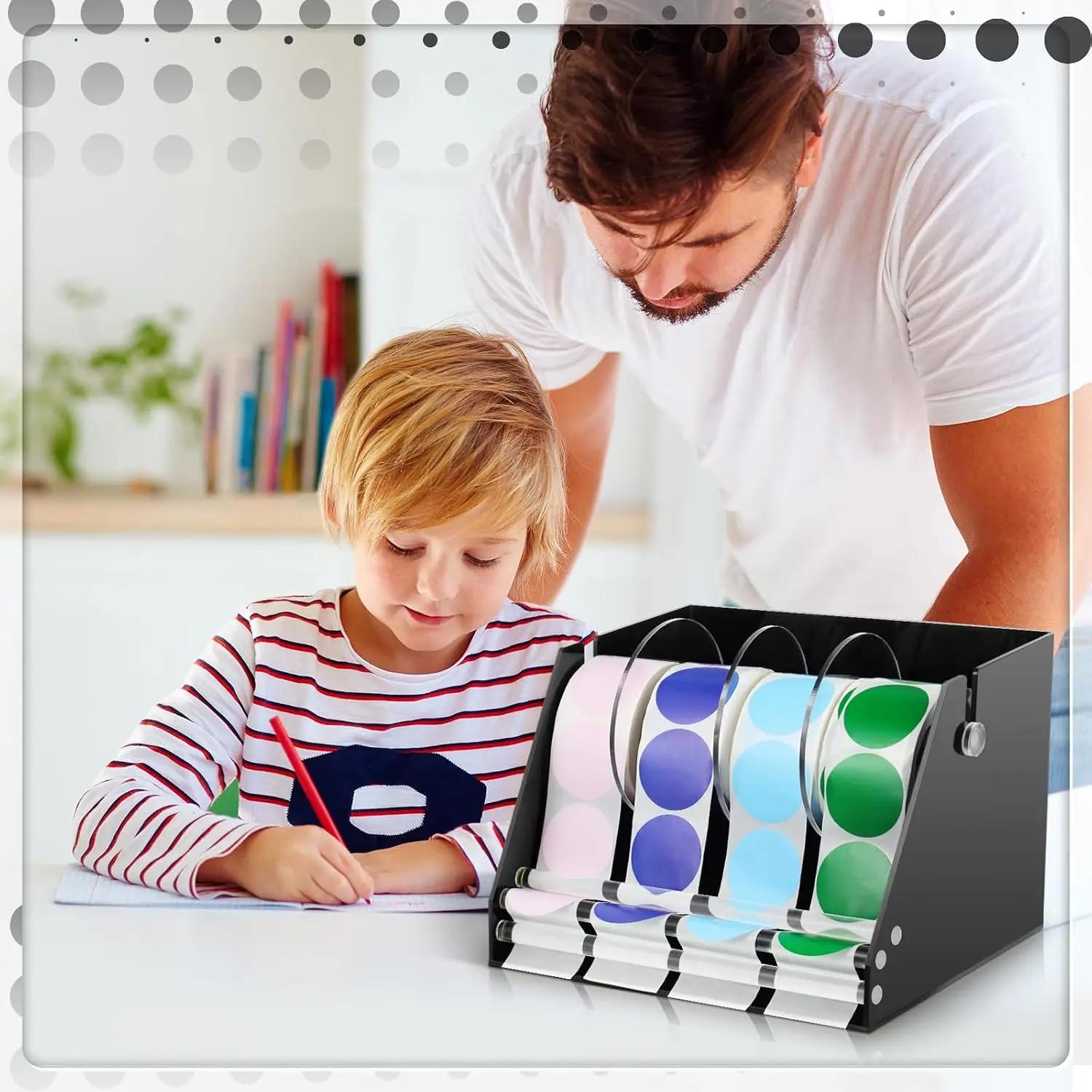 Multi-Use Label Dispenser for Rolls of Sticker Labels,Adjustable Label Dispenser Acrylic Sticker Roll Dispenser