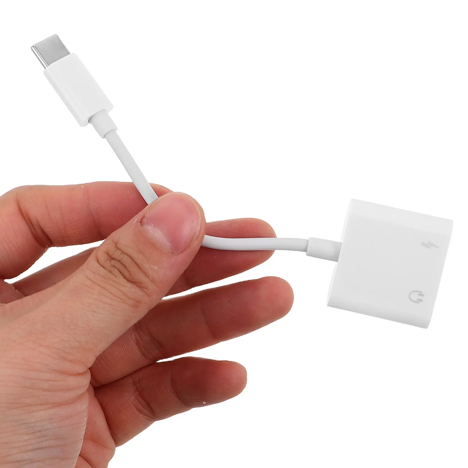 Type-C 3.5mm Audio Adapter Charging Port Dual Splitter Portable Headphone Earphone Converter Cable for Phone Computer Device
