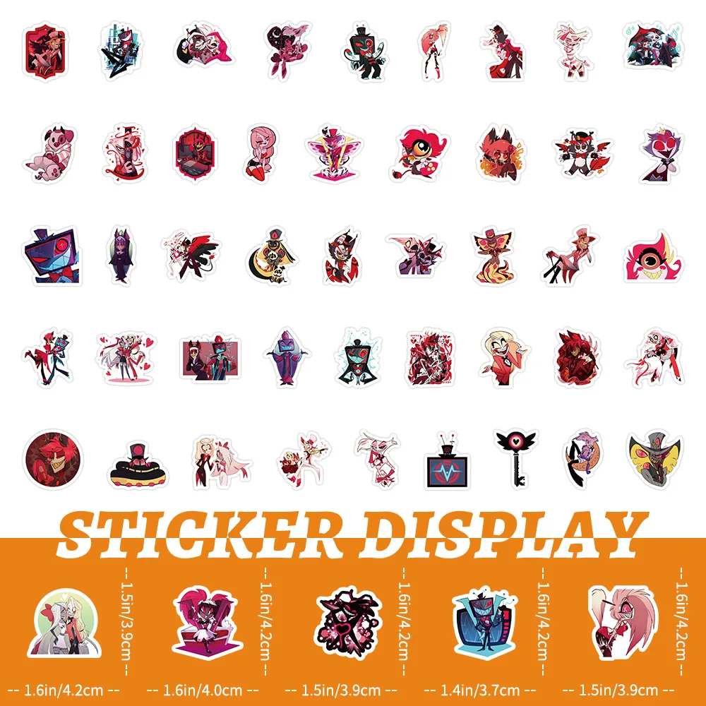 100pcs/Set Hazbin Hotel Stickers DIY Laptop Scrapbook Decoration Graffiti Sticker Toy