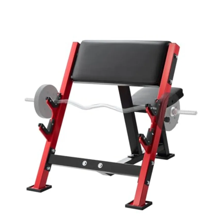 Banco Preacher Curl para entrenamiento de fuerza en el gimnasio en casa: banco de pesas ajustable con soportes de barra, barra aislada con brazo sentado Dumbbe