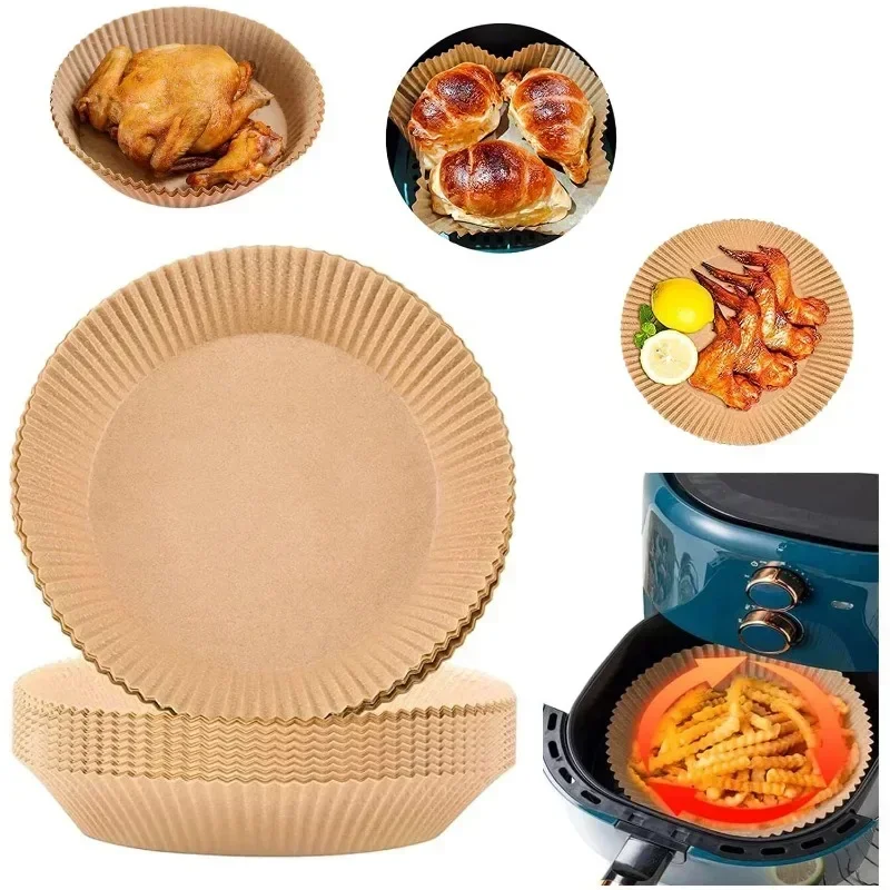 Pergamentpapier in Lebensmittelqualität für Luftfritteuse, Backen, Backzubehör, ölbeständiges Kochgeschirr, Grill, Kochen, Airfryer-Papiere, antihaftbeschichtete Pfannenstange