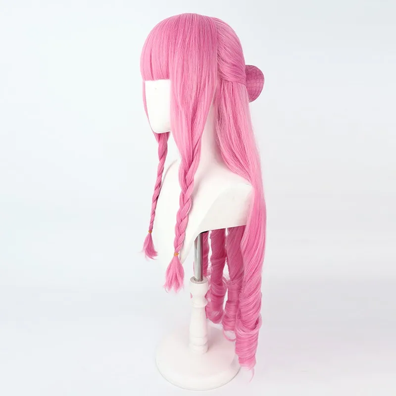 ONE PIECE Perona Anime Cosplay Wigs 80cm smoke pink Long Hair With bangs Halloween Christmas Heat Resistant For Women Wig