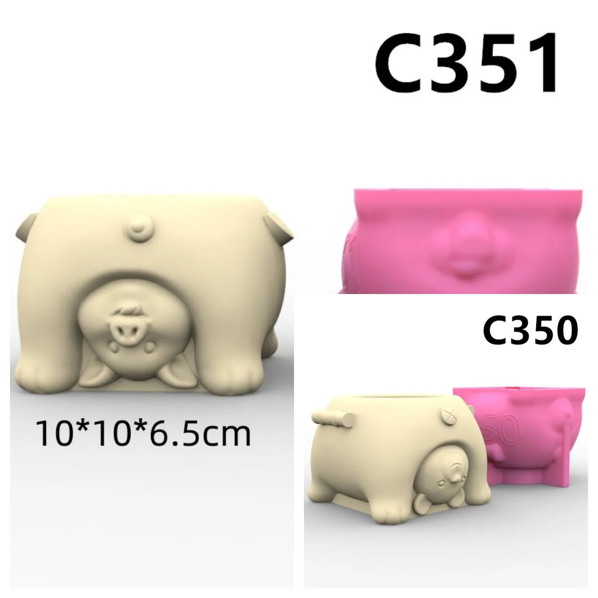 

C350351 Pig Bear Vase Silicone Mold Scented Stone Ornaments Homemade Ashtray Flower Pot Pen Holder Handicraft Gift Homemade