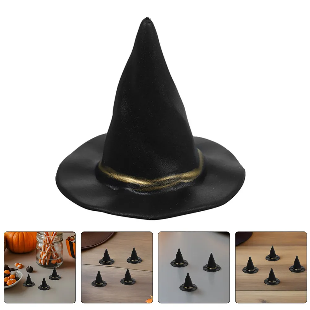 36Pcs Mini Halloween Witch Hats Spooky Aesthetic Charm Party Setups Tiny Hats for Crafts Art Projects Wizard Hat