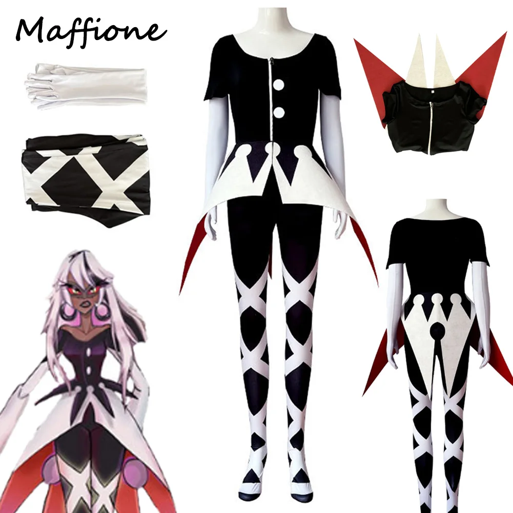 

Hotel TV Hell Inn Carmilla Carmine Косплей Фантазия Одежда Топы Брюки Перчатки Комплект Женский Маскировка Костюмы для Хэллоуина