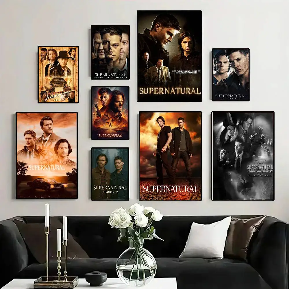 TV S-Supernatural Movie Posters Living Room Bar Cafe Quality Canvas Vintage Style Comics Painting Art Home Wall Decor Picture