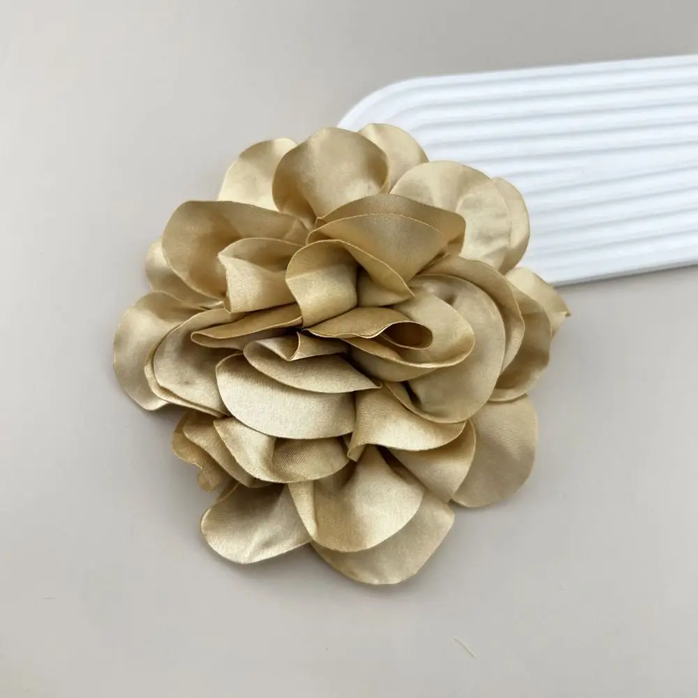 Handgefertigtes Kleidungsaccessoire, 19 cm, Brosche, große Blume, Satin-Abzeichen, französische Anstecknadel