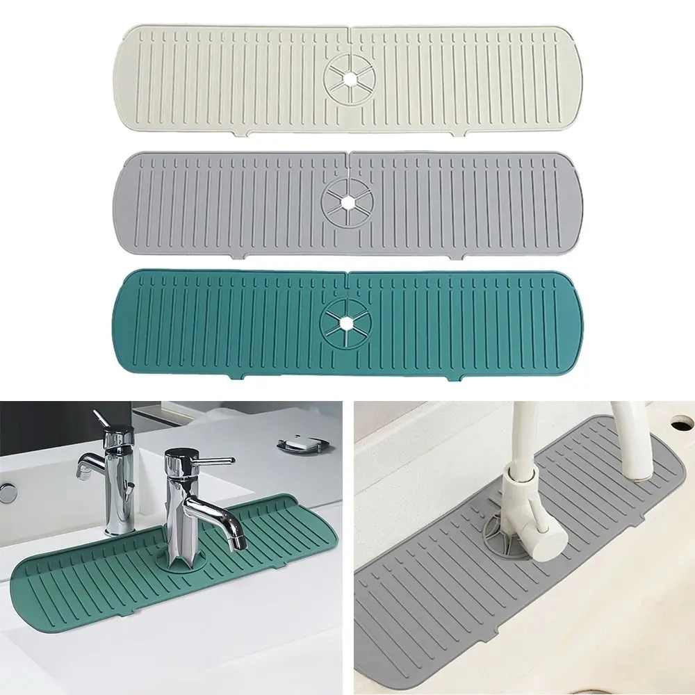 Kitchen Bathroom Water Catcher Countertop Protector Sink Splash Guard Draining Pad Faucet Mat