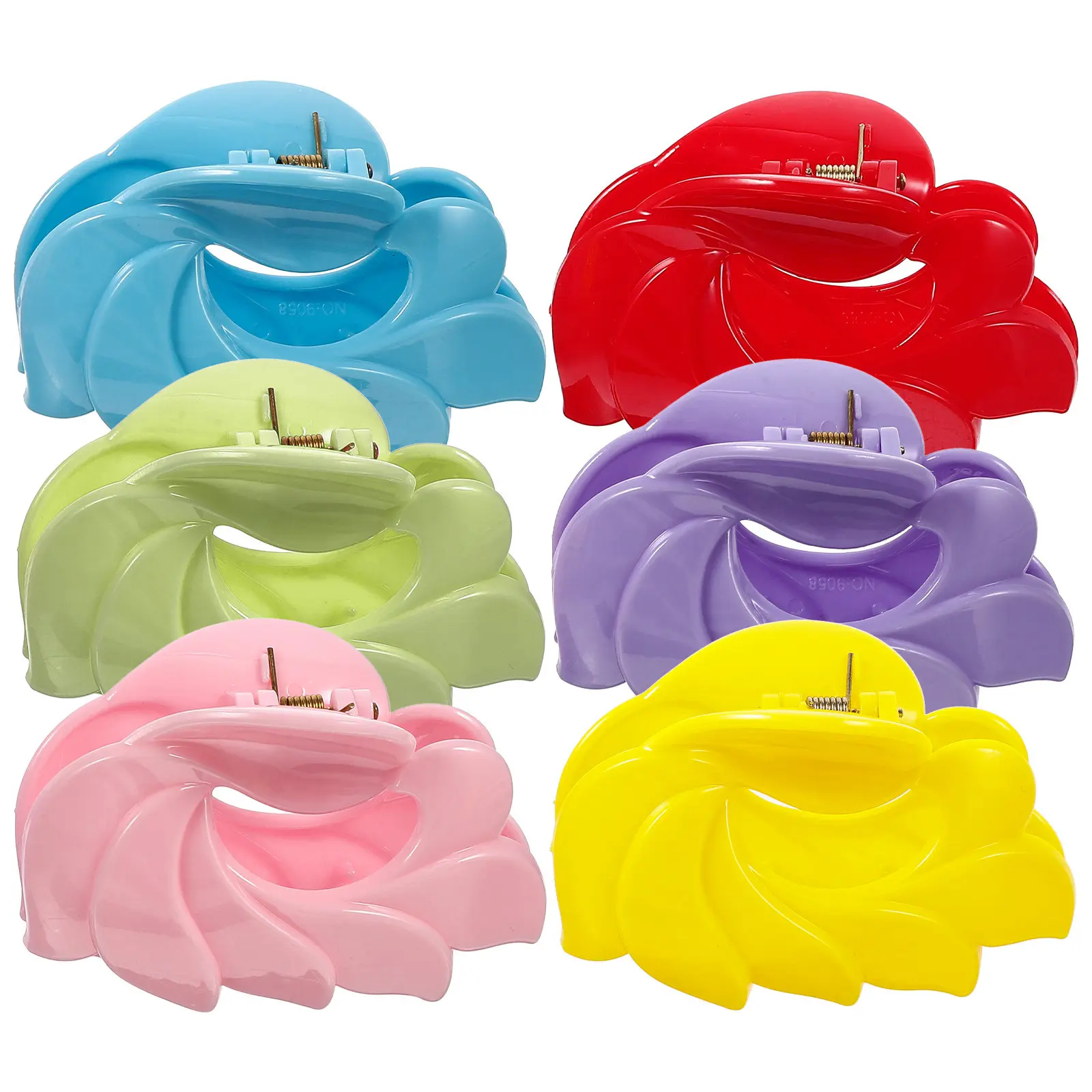 

Набор из 6 заколок-крабов в форме листа, средний размер, для женщин и девушек, для всех типов волос: густых, тонких, прямых, кудрявых, декоративные, на каждый день