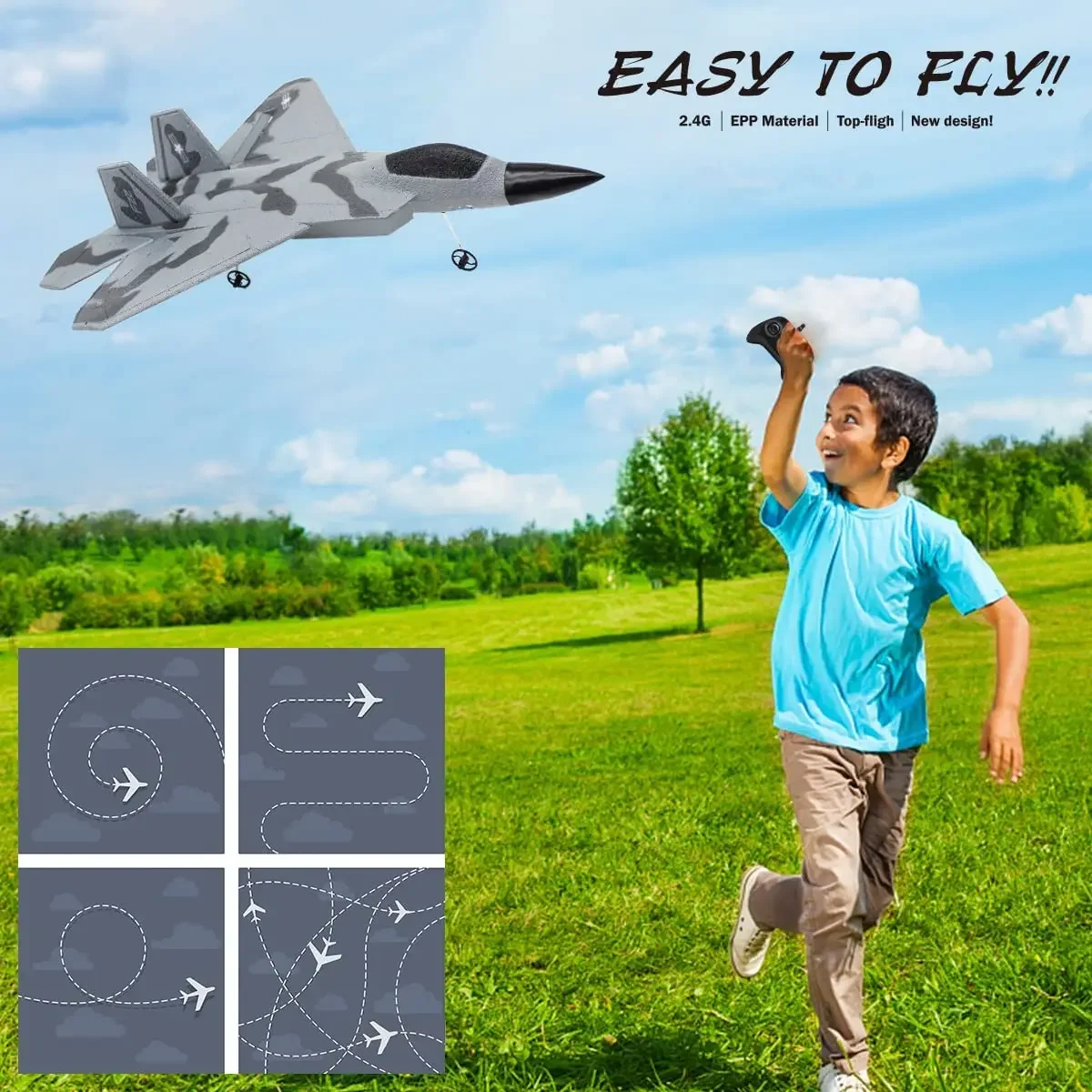 FX622 RC Glider Fighter with Light Fixed-Wing Foam Aircraft Simulation Radio Control Plane Children Birthday Christmas Gifts