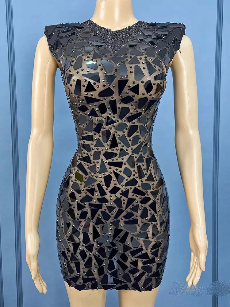 Robe élastique en maille noire, sexy, à paillettes, estampage à chaud, haute qualité, nouvelle mode, vêtements personnalisés pour femmes, 2025