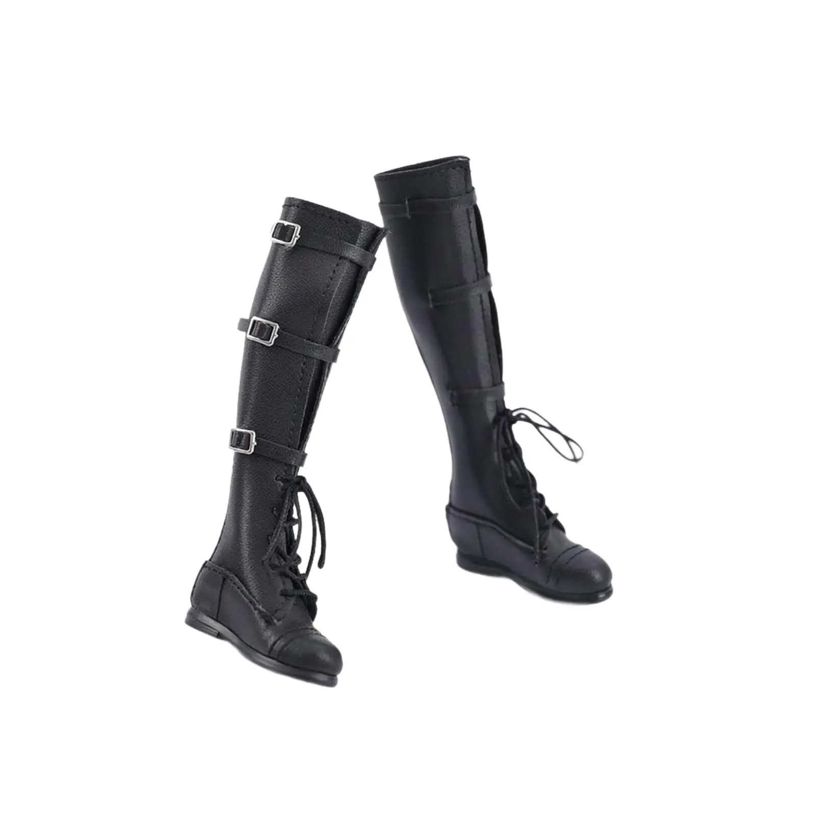 Women Boot Figure for 1 6 Scale Action Figure Doll Riding Style Knee High Boots with Detailed Lacing and Buckle Decor