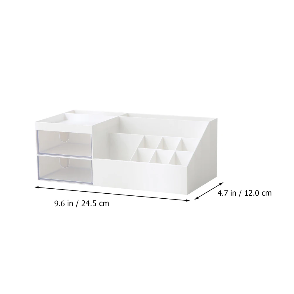 

Storage Box Desk ganizer Pen Holder Plastic ABS Compact Design for Stationery Makeup Brushes Keys Small Items Desktop