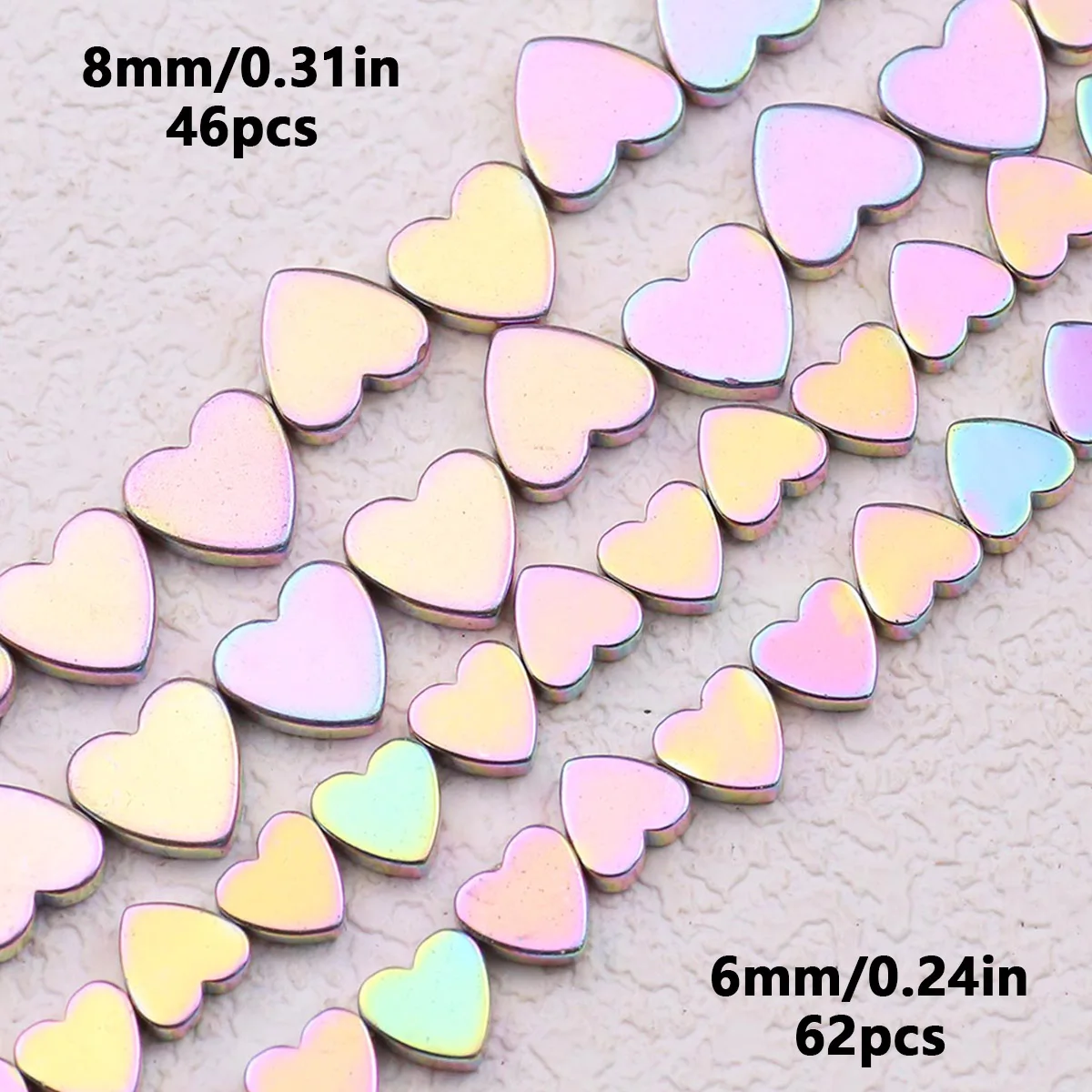 LIEBE Herz Hämatit Naturstein Perlen Gold Farbe Weiß Lila Multi Lose Perle 6mm 8mm Für Charme Halskette armband Schmuck DIY