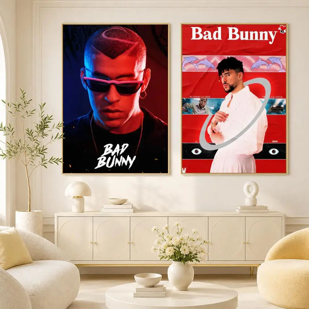 singer bad bunny Poster Room Home Decoration Interior Wall Art Printing Garage Posters Gift