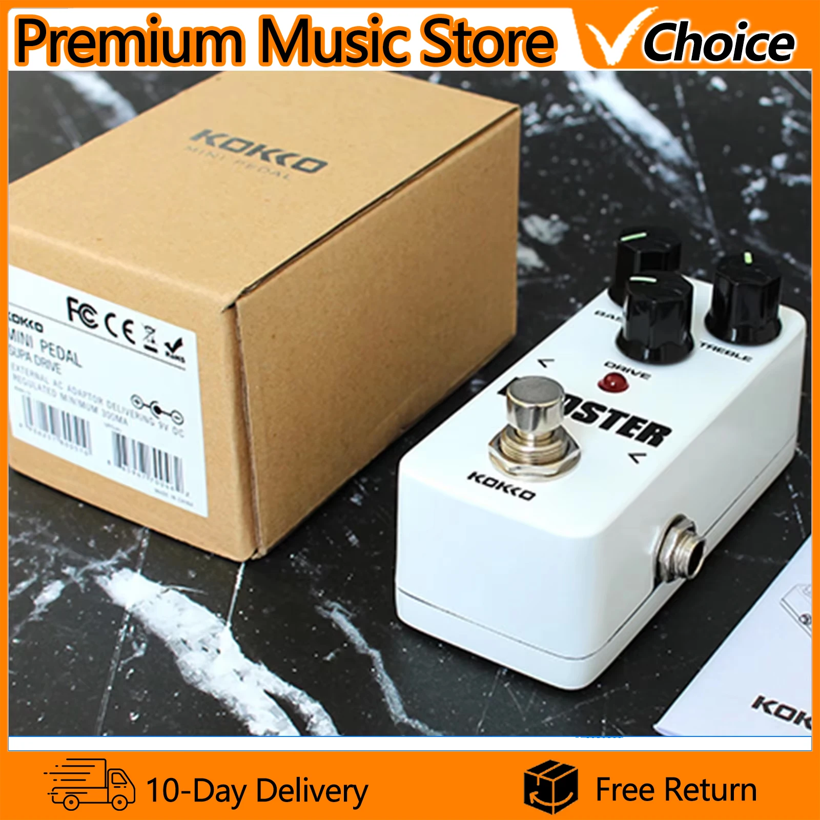KOKKO Electric Guitar Effect Pedal Booster Two Band EQ Mini Pedal Tone Boost Perfect For Electric Guitar Bass Parts Accessories