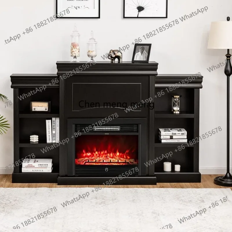 70 Electric Fireplace with 750W/1500W, Mantel, Bookshelves, Remote Control, 28.5 Screen, 1-8H Timer, Adjustable Flame