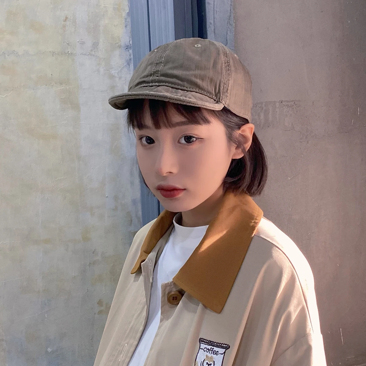 American Street Retro Solid Color Short-Brimmed Peaked Cap Women\'s Summer Korean Style Overalls Baseball Cap Men\'s Fashion