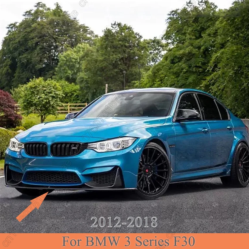 

Front Bumper Lip Splitter+Side Splitter Corner For BMW 3 Series F30 2012-2018 M3 M4 Style Carbon Fiber Look 4Pcs Body Kits