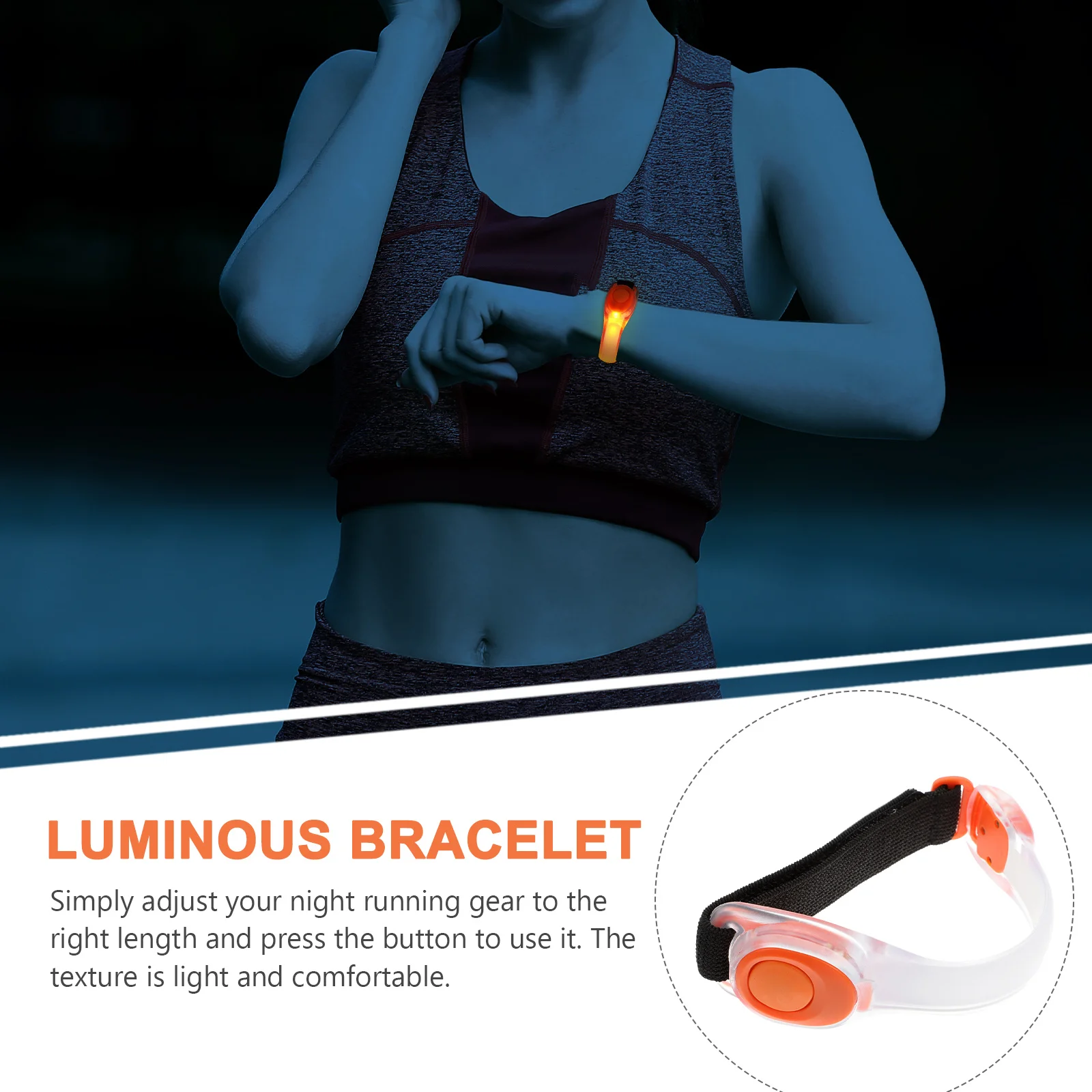 

Wrist Bands Flashing Arm Wristband LED Glow Bracelet PVC Ankle Running Glowing Signal Light