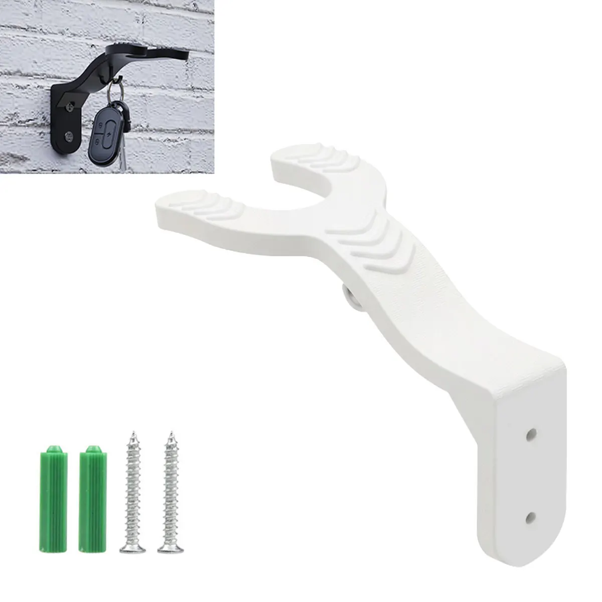 1pc ABS Wall Mount Helmet Rack Heavy Duty Helmet Holder No Drill for Motorcycle Skate Helmet Indoor Outdoor Storage Dual Use