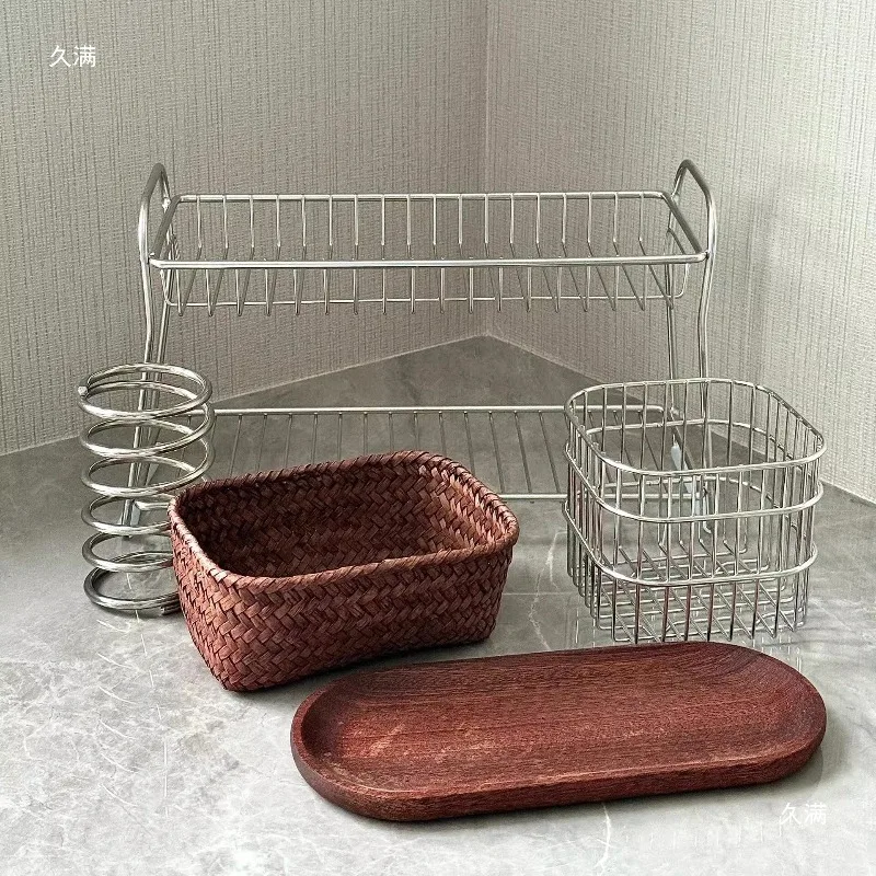 Półka na kosmetyki, organizer na blat, koszyk ze stali nierdzewnej, koszyk na kosmetyki, koszyk z kutego żelaza, do toalety, łazienki.