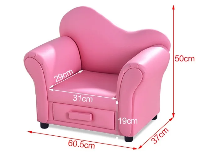 attractive lovely PVC material chair with drawer preschool furniture kids' sofa for living room bedroom 