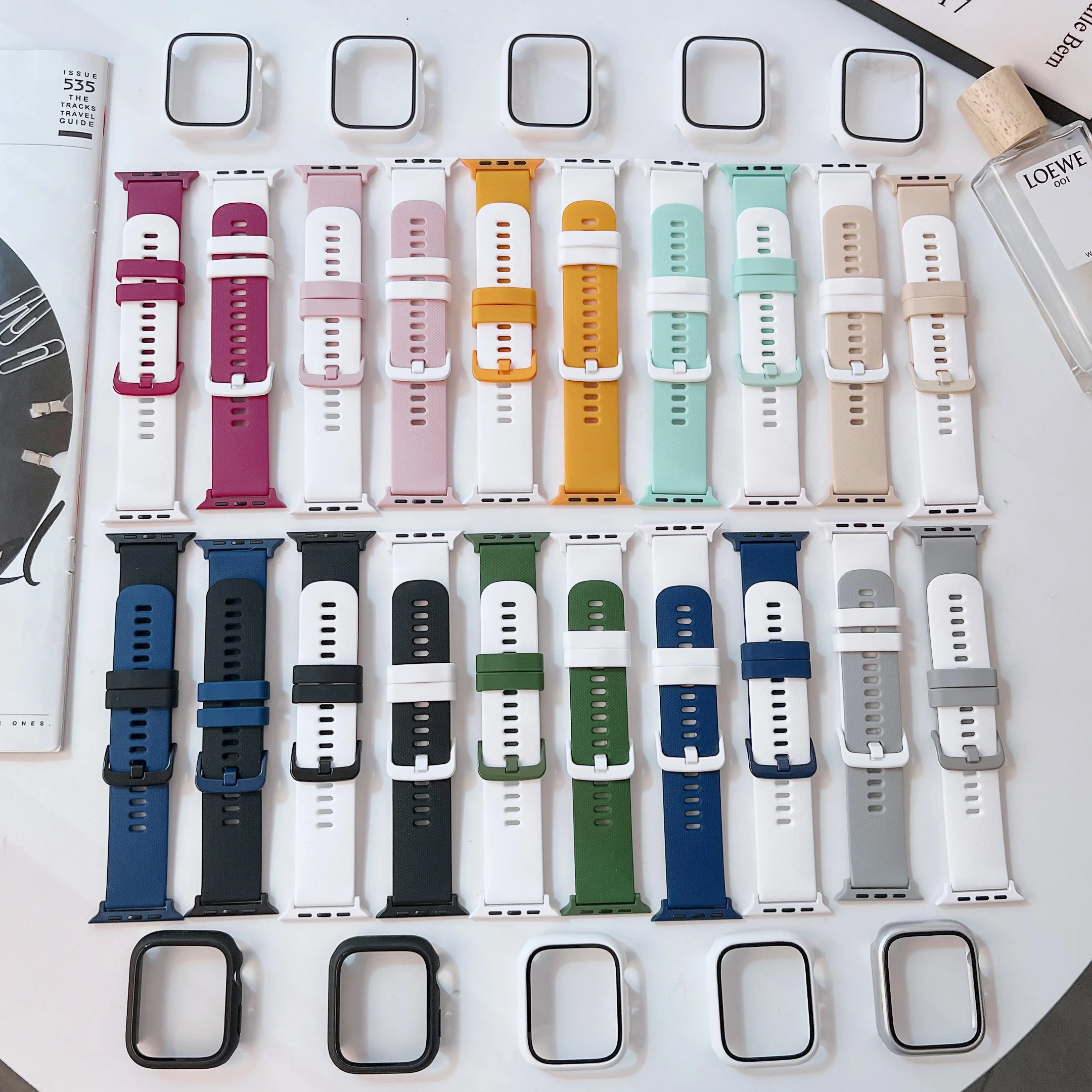 

Ремешок силиконовый для Apple Watch band 41 мм 4 5 se 6 thread, браслет для смарт-часов, для iWatch Series 7 44 мм 40 мм 38 мм