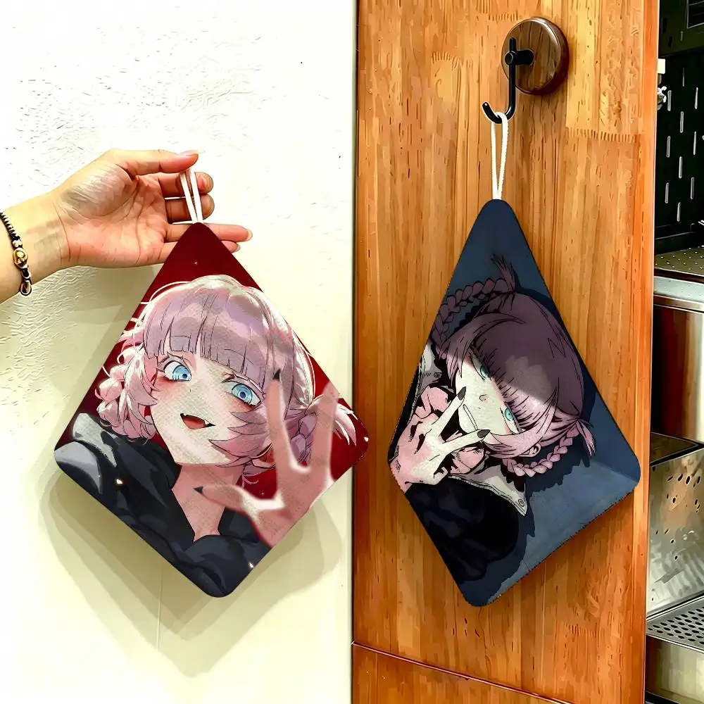 Japanese Manga Call Of The Night Polyester Cotton Hanging Kitchen Towel, Soft Hand Wiping Towel, Reusable for Kitchen Bathroom