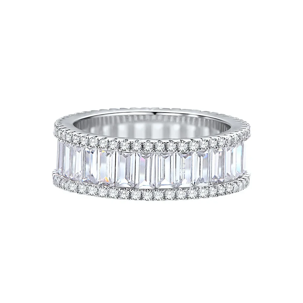 Anillo Rectangular de circonio con incrustaciones de diamantes para mujer, pequeño y versátil, moderno y minimalista, novedad de 2022