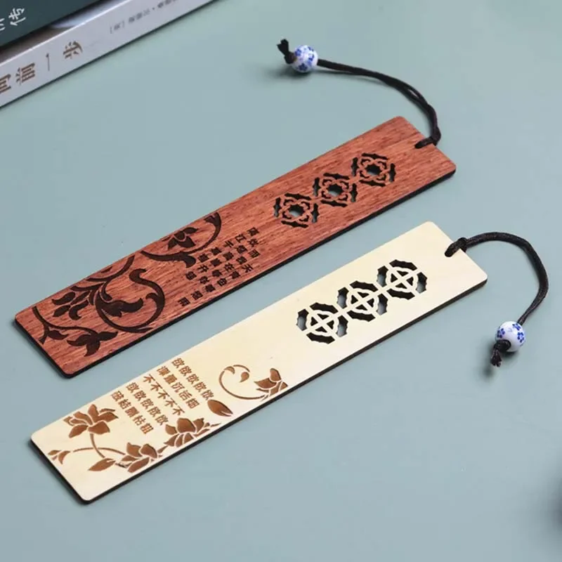 Chinese Style Carving Wooden Bookmark Creative Retro Ebony Book Mark School Gift Student Office Reading Cute Stationery Supplies