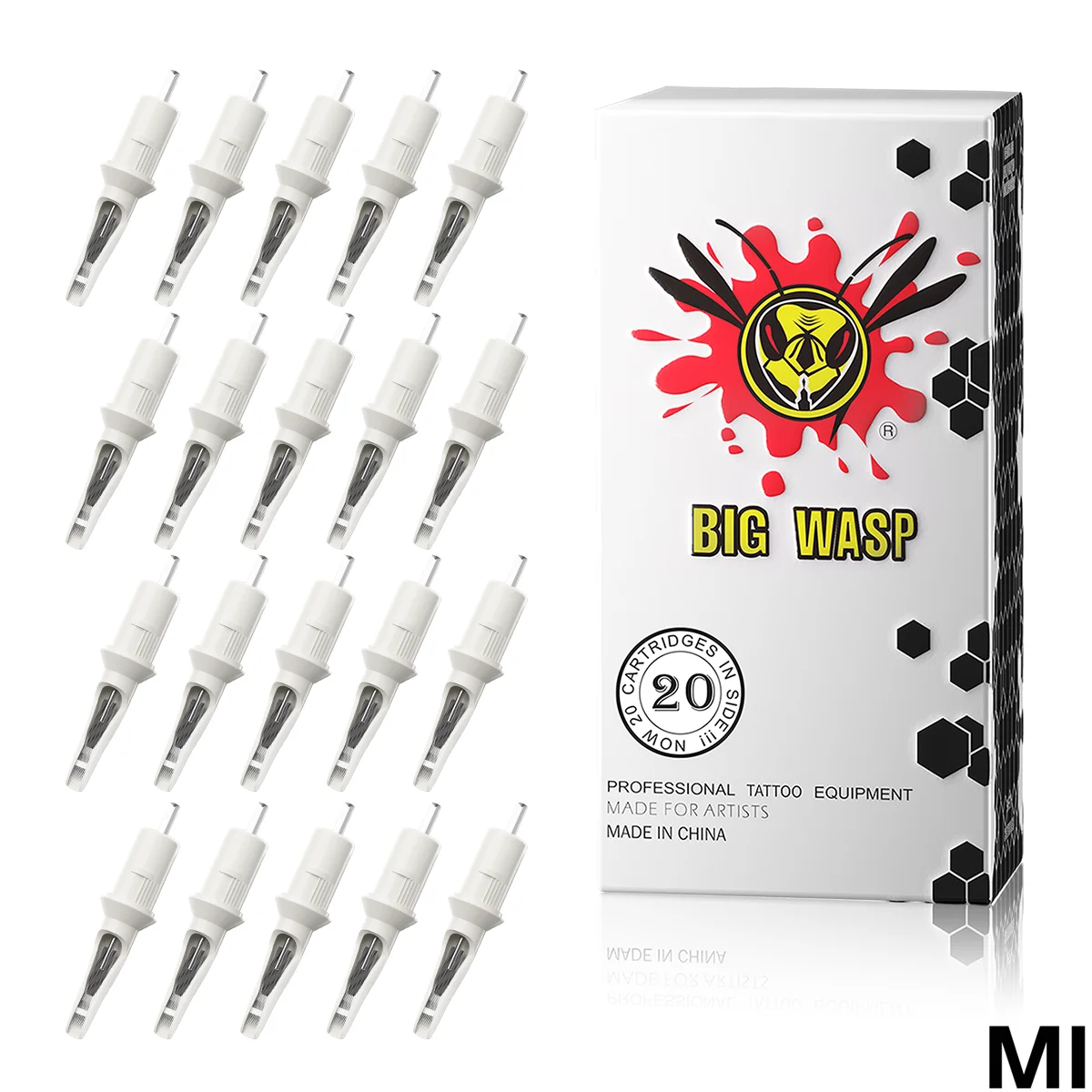 

BIGWASP 20pcs /lot Cartridge Tattoo Needles M1 #10 0.30mm #12 0.35mm for Rotary Cartridge Tattoo Machines Pen Grips