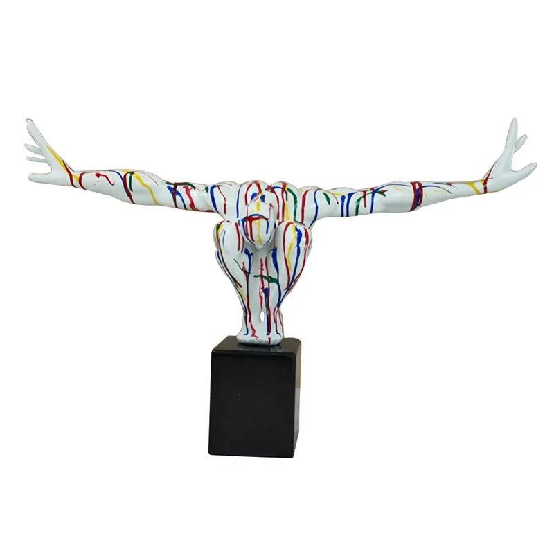 Simple resin streamer, gymnast diving muscle figure, sculpture soft decoration hotel abstract, action home decoration