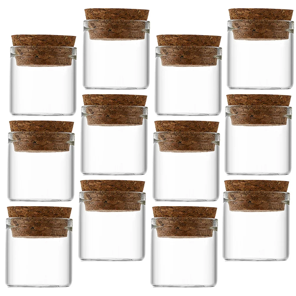

12 Pcs Fine Workmanship Wishing Bottles Small Tea Packaging Transparent Dried Flower Storage Sealed Jars