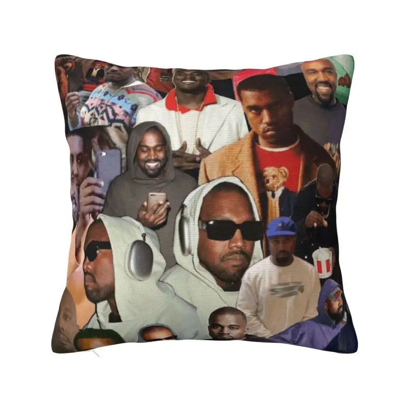 Funny Kanye West Collage Meme Cushion Cover 40x40 cm Polyester Soft Throw Pillow Case For Sofa ChairHome Decoration Pillowslip
