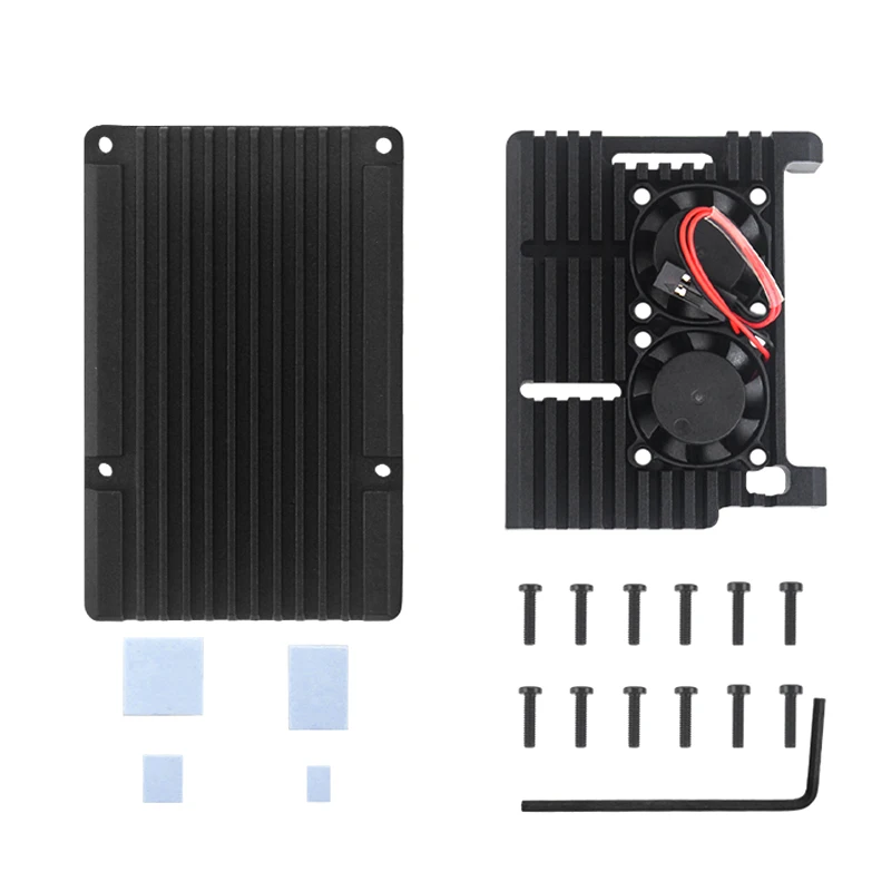 Metal Armor Case Shell Box with Dual Fan Heatsink For Raspberry Pi 4 Model B 4B Aluminum Alloy High Quality