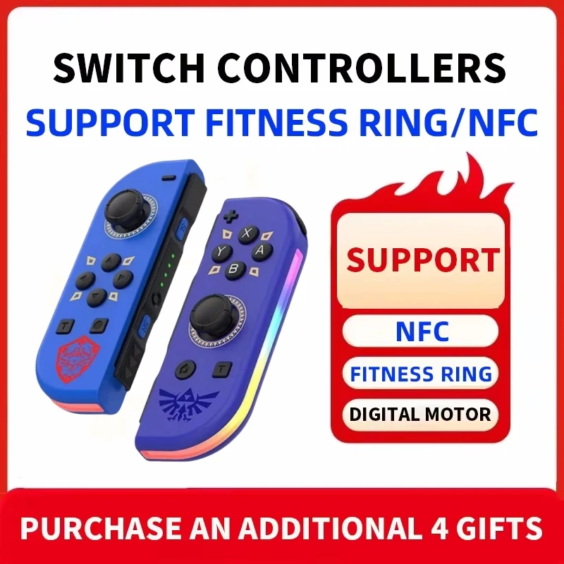 

BT 5.2 Joy Controller RGB LED Switch L/R Joypad for Nintendo Switch/Lite/Oled JoyCon Gamepads Joystick with Dual Vibration