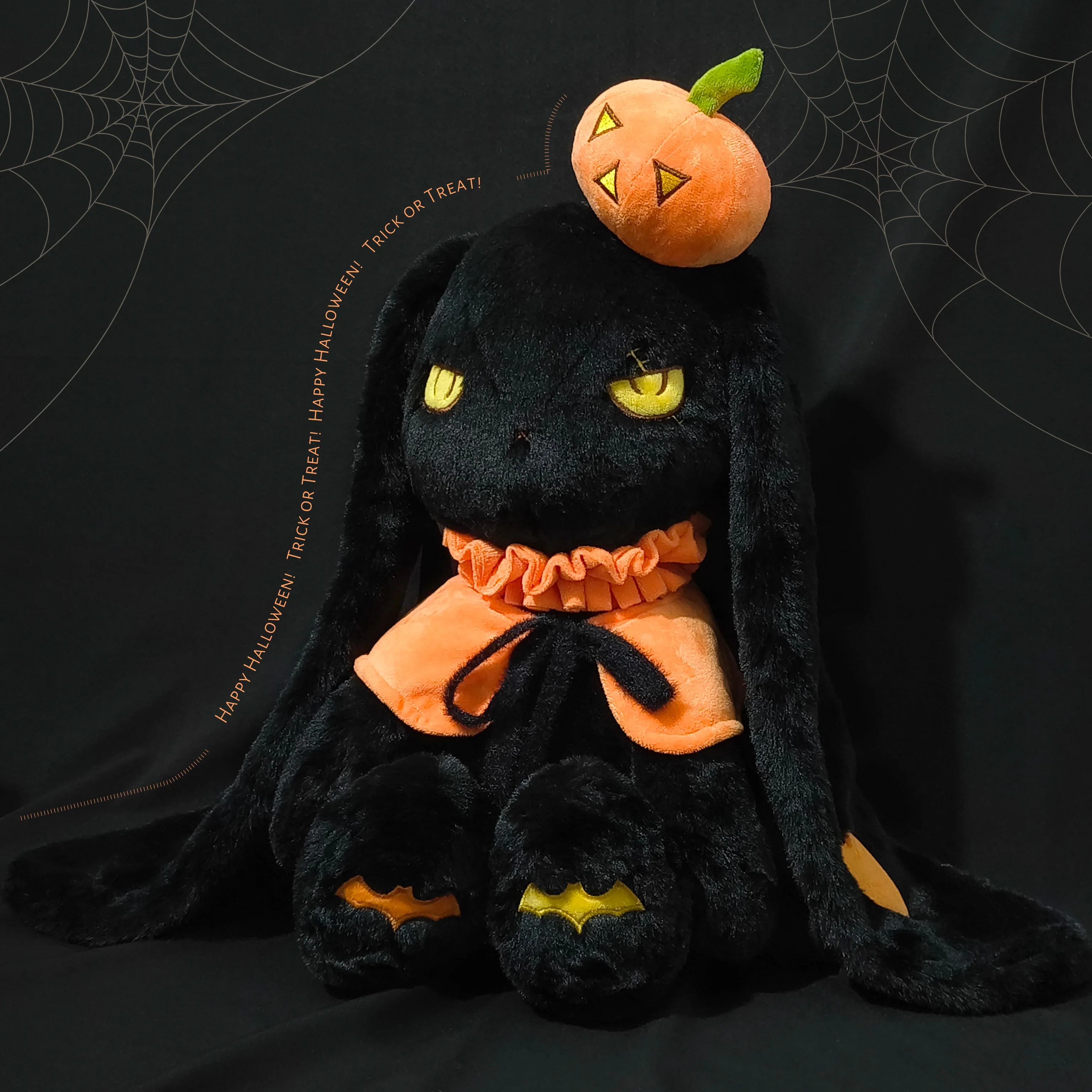 50cm Original RosyDream Pumpkin Rabbit Count Dracula Rabbit Plushies Plush Doll Backpack Bag Skeleton Doll Anime Toy  Kids Gifts