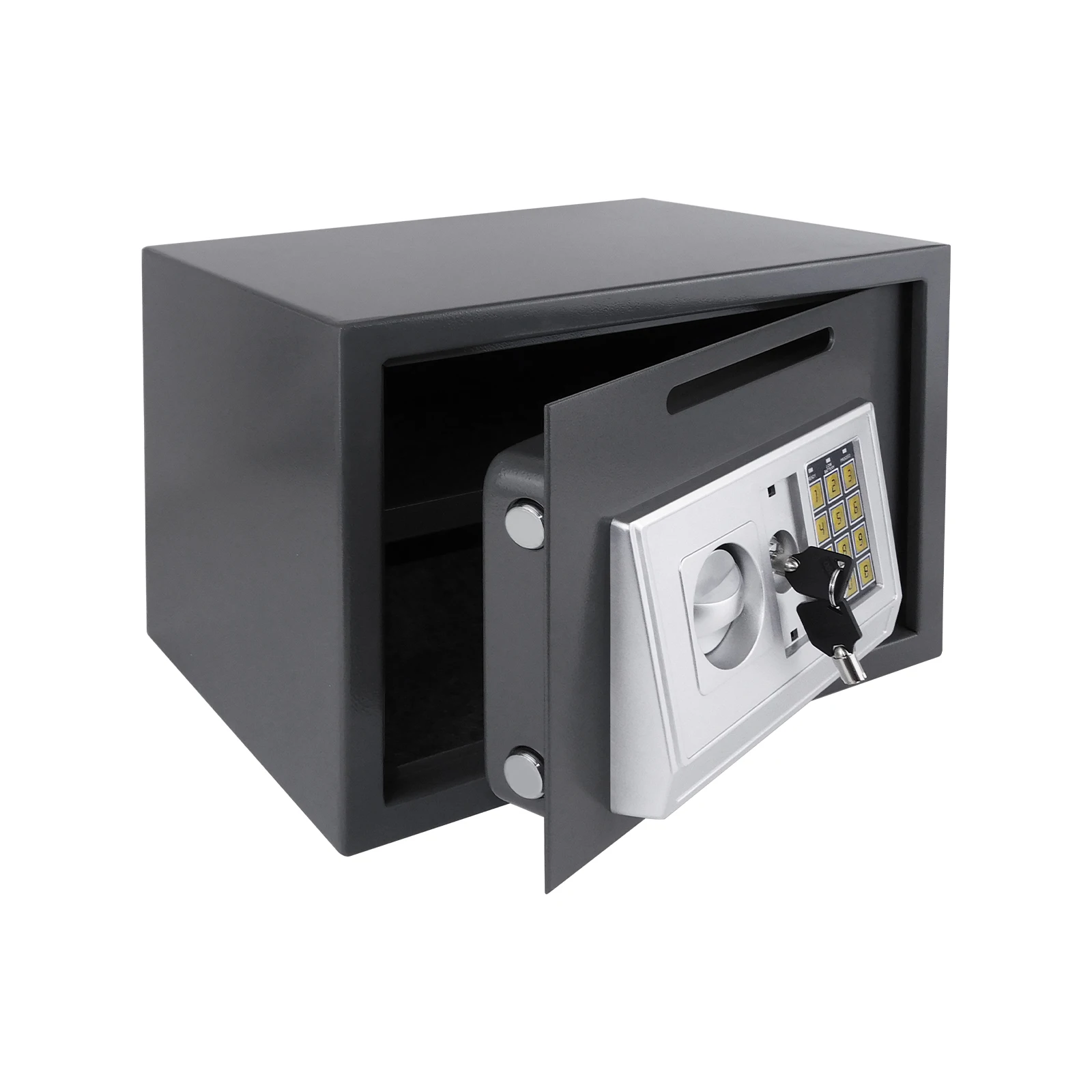 16L تخزين المنزل صندوق الأمان الآمن الصلب صندوق الأمان عملة فارغة صندوق الودائع مع مخزن المفاتيح وثيقة المجوهرات النقدية