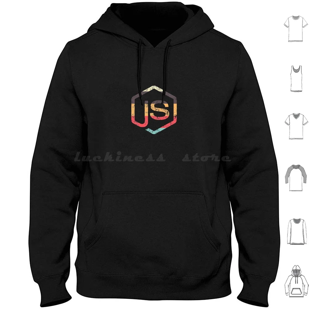 

Vintage Nodejs Javascript Hoodie Cotton Long Sleeve Nodejs Developer Webdeveloper Programmer Node Js Logo Framework