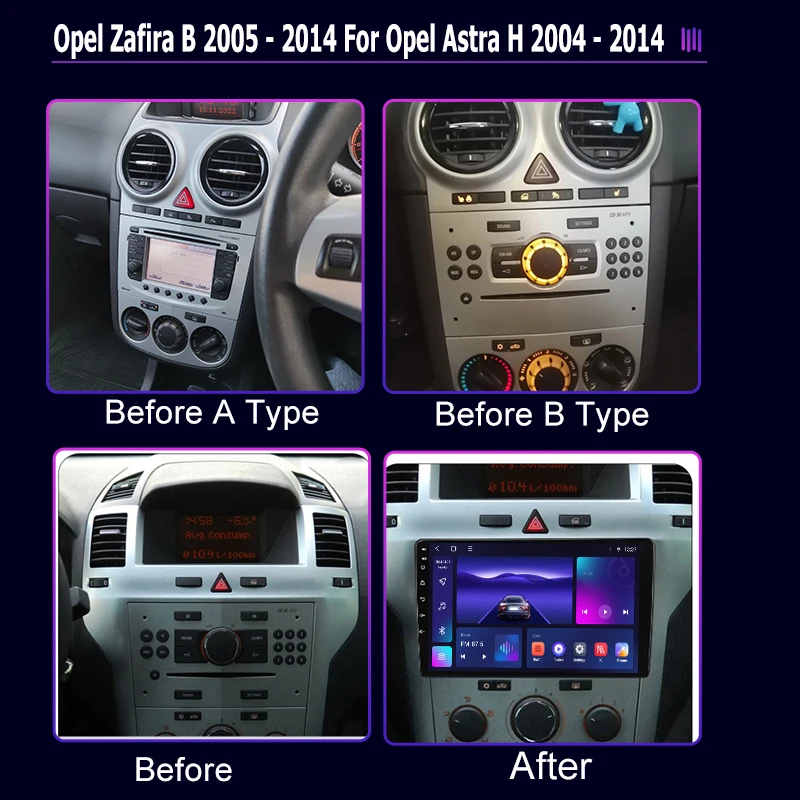 roadivox Android car radio for Opel Zafira B 2005 2014 For Opel Astra H 2004  2014 Multimedia Player tape recorder  carplay