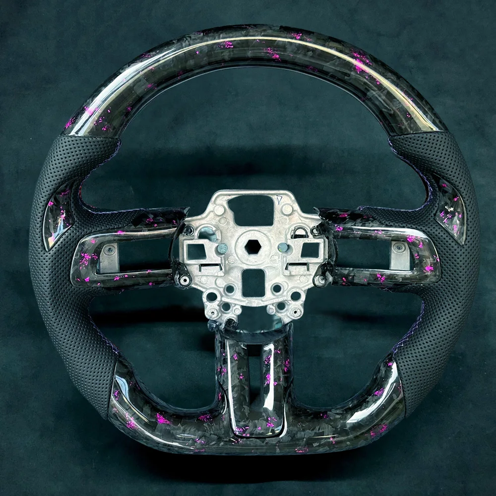 Custom Forged Carbon Fiber Steering Wheel with Trim with Heated for Ford Mustang 2015 2016 2017